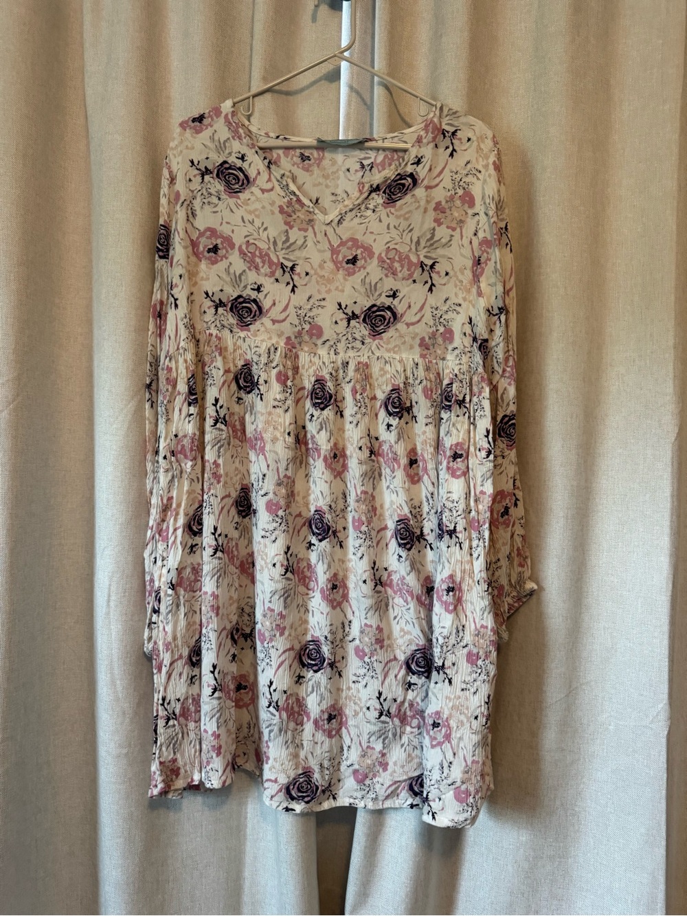 Cream Floral Maternity Dress